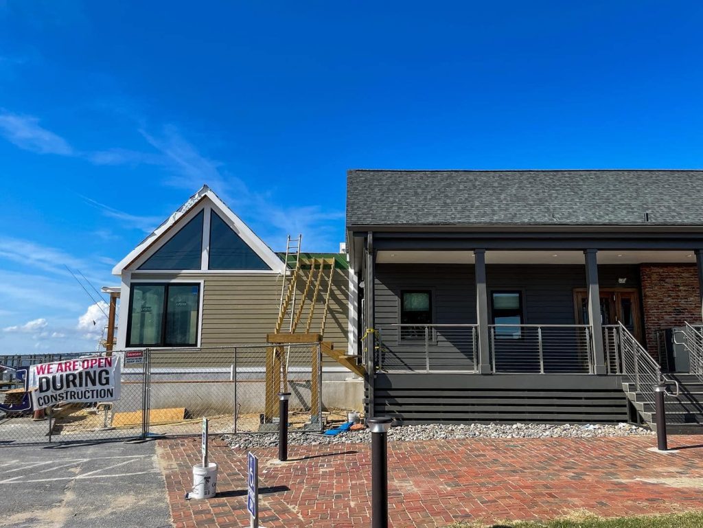 Exterior view of Willow Construction project at The Narrows Restaurant